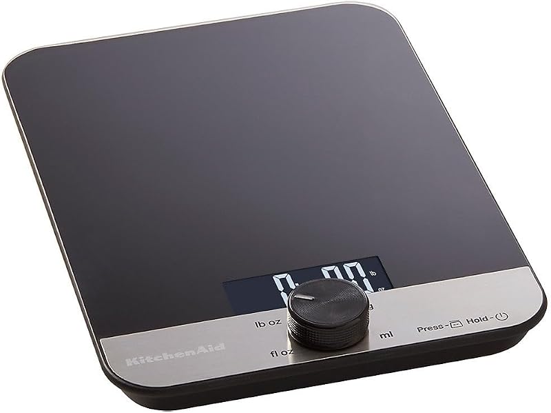 KitchenAid Digital Glass Top Kitchen Scale 5000g/5000ml Black