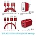 Tranesca Dual USB Wall Charger with 2 Pack 6ft Micro USB Cable - Only for Android and All Micro USB Enabled Devices, NOT for Apple or USB Type C Devices (Red)