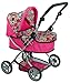Doll Pram Super Cute with Adjustable Handle and Storage Basket