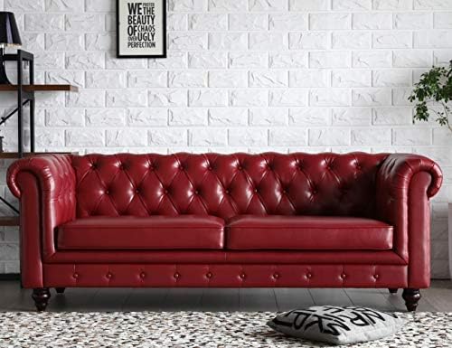 Victoria Chesterfield Leather Sofa,Tufted Classic Luxury Romance Set