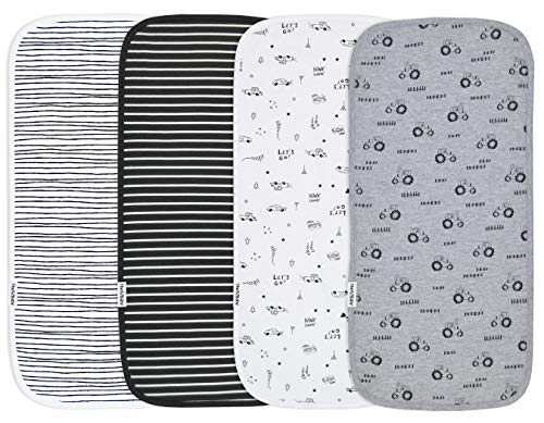TheAZBaby Baby Burp Cloths for Boys and Girls 4 Pack, Large 21"x10", Triple Layer, 100% Organic Cotton, Thick, Soft and Premium Absorbent Towels, Burping Rags for Newborns Gift Set