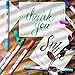 Dual Brush Pens - Water Based Art Markers - 16 Colors for Lettering, Coloring, Bullet Journal, Calligraphy - Colored Pens Set w/Fineliner Tip for Kids, Beginners & Adults. Includes 28-Page eBook