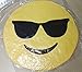 GCA Emoji Smiley Emoticon Yellow Round Cushion Pillow Stuffed Plush Soft Toy 32cm Sunglasses