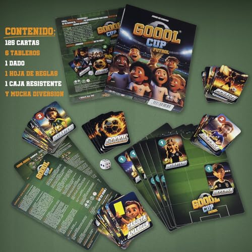 GOOOL CUP Soccer Board Games for Kids 6 7 8 9 10 11 12 Years Old - Family Card Game - Gift Football Boys and Girls - 2 to 6 Players - Great for Birthday and Christmas