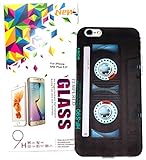 YogaCase TemperKit, Compatible with IPhone 6 Plus / 6s Plus Case w/Tempered Glass Screen Protector, YogaCase InTrends Cover (Cassette Tape)