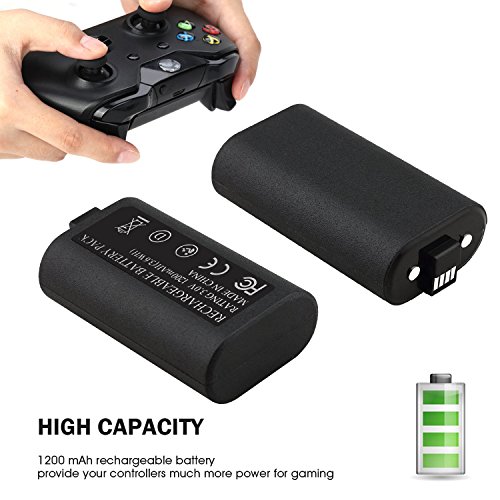 Rechargeable Battery Pack for Xbox One Controller, 2pcs 1200mAh NiMH