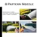 Garden Hose Nozzle - Hand Sprayer - 8 Pattern Adjustable, Heavy Duty Metal Construction - Slip Resistant - with 3 Washer