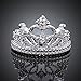 925 Sterling Silver Princess Crown Ring with Cubic Zirconia Inlaid Fashion Jewelry Engagement Wedding Ring for Women