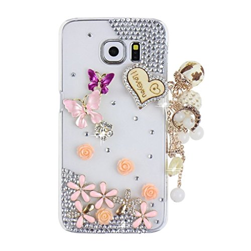 Note 5 Case - EVTECH 3D Handmade Bling Crystal Luxury Shiny Sparkling Pink Diamonds Gems Clear Hard Cover for Samsung Galaxy Note 5