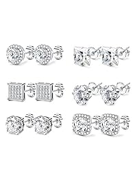 Jstyle - Pendientes de circonita cúbica para mujer y niña, circonita cúbica transparente