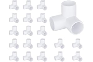 TIANTIANUP 20-Pack 3 Way PVC Furniture Grade Fittings - 1/2 Inch, SCH40 PVC Elbow for DIY Structures and Frames