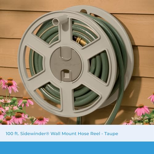 Suncast Sidetracker Garden Hose 100 ft Wall Mounted Tracker with