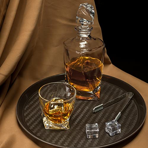 LANFULA Whiskey Decanter and Glasses Set, Twisted Crystal Liquor