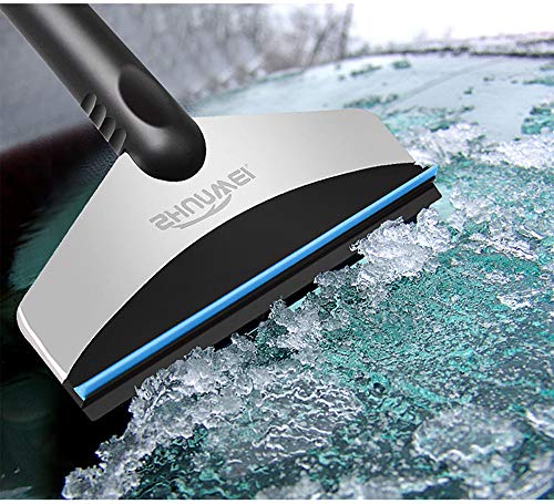 XGao Snow Brush and Ice Scraper, Snow Scraper and Brush, Snow Scraper with Brush, Multifunctional Stainless Steel Snow Shovel Portable Cleaning Tool Ice Vehicle Car Windshield Scraper (Red)