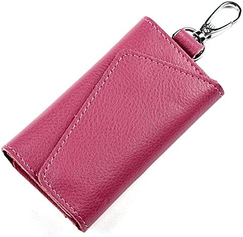 MOX Fashion Leather Key Case Pure Color Car Keychain Key Holder Bag Wallet Cover/Six Key Hook Zipper Case with Card Holder