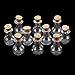 10Pcs Mini Glass Cork Bottle Flat Bulb Jars Vials Wish Bottle Love Note