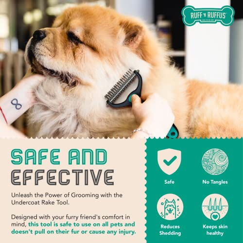 Ruff 'N Ruffus Professional DoubleSided Undercoat Rake for Dogs & Cats