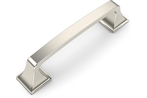 Amerdeco 10 Pack Brushed Satin Nickel 3.75 Inch(96mm) Hole Centers Kitchen Cabinet Pulls Hardware Kitchen Handles for Cabinets Cupboard Handles Drawer Pulls