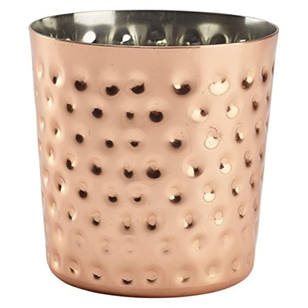 Genware NEV-SVH8C Copper Plated Serving Cup, Hammered, 8.5 cm x 8.5 cm