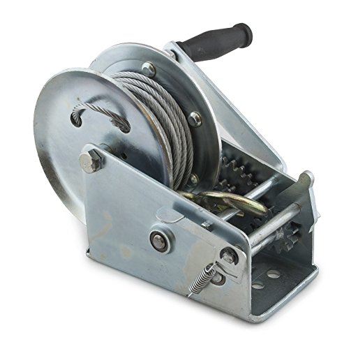 3000LBS Hand Crank Cable Winch Dual Gear Ratio 51/121 ATV Boat Truck