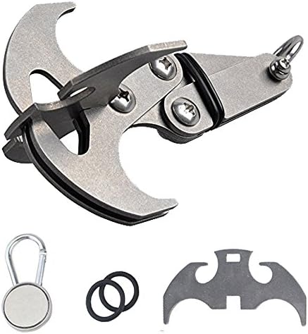 Gravity Hook - Sazooy Outdoor High Performance Gravity Hook Multifunctional Stainless Steel Magnetic Survival Folding Grappling Hook Rock Climbing Claws Gravity Carabiner for Outdoor Life
