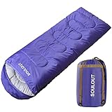 Envelope Sleeping Bag - 4 Seasons Warm Cold Weather Lightweight, Portable, Waterproof With Compression Sack for Adults & Kids - Indoor & Outdoor Activities: Traveling, Camping, Backpacking, Hiking