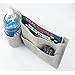 mDesign Bedside Storage Organizer Caddy Pocket - Slim Space Saving Design, 4 Pockets - Heavy Cotton Canvas - Holds Water Bottles, Books, Magazines - 2 Pack - Light Gray/Wire Insert in Satin