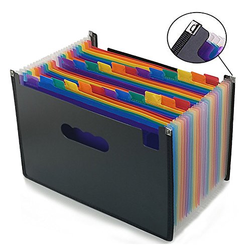 Buy Multi Colored Expanding File Folders SummerZee 24 Pockets A4 Accordion Document Organizer