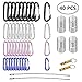 Artbun 40pcs Carabiner Clip D Ring, Spring Carabiner Keychain Assorted Size D Shape Aluminum, Carabiner Clip for Hiking, Bottle, Backpack, Fishing