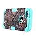 LONTECT for iPhone 8 Case, iPhone 7 Case Camouflage Tree Hybrid Heavy Duty Shockproof Case with Dual Layer [Hard PC+ Soft Silicone] Impact Protection for Apple iPhone 7/iPhone 8, Tree Camo/Teal