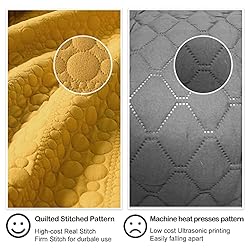 Quilt Set Queen Size Yellow, Classic Geometric
