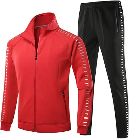 red jogging suit mens