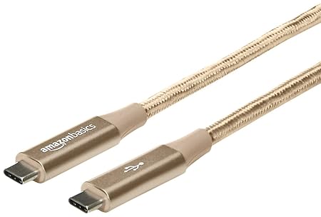AmazonBasics - Verbindungskabel, USB Typ C auf USB Typ C, USB-3.1-Standard der 2. Generation, doppelt geflochtenes Nylon, 0,3