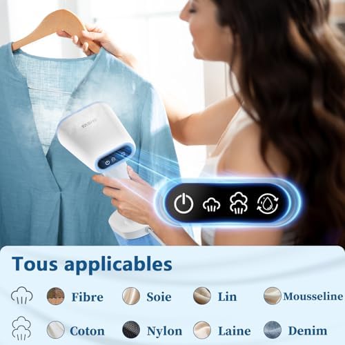 Défroisseur à main portable pour vêtements, capacité de 250 ml, 1600W, chauffage rapide en 25s, arrêt automatique, taille mini, auto-nettoyage, pour la maison, le bureau et le voyage