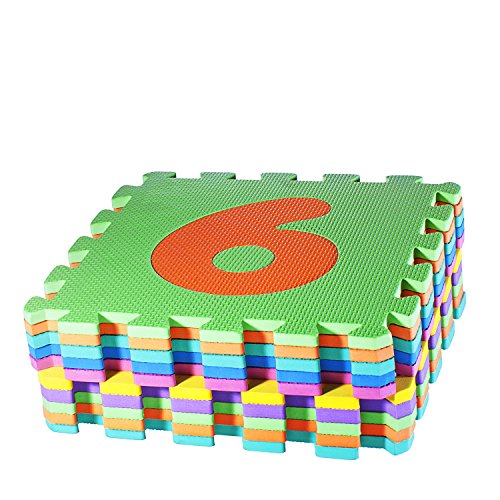 Colorful Foam Play Mat Numbers Puzzle Set Of 10 Connecting Puzzle