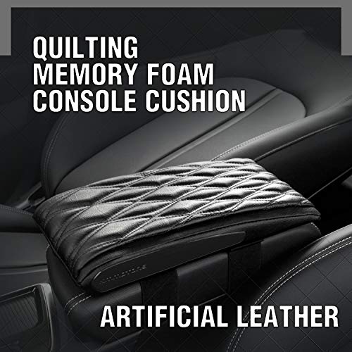 KMMOTORS Quilting Memory Form Officially Licensed Custom Auto Armrest Cushion Center Consoles Rest for Car Motor Auto Vehicle (Artificial Leather) - Thumbnail 2