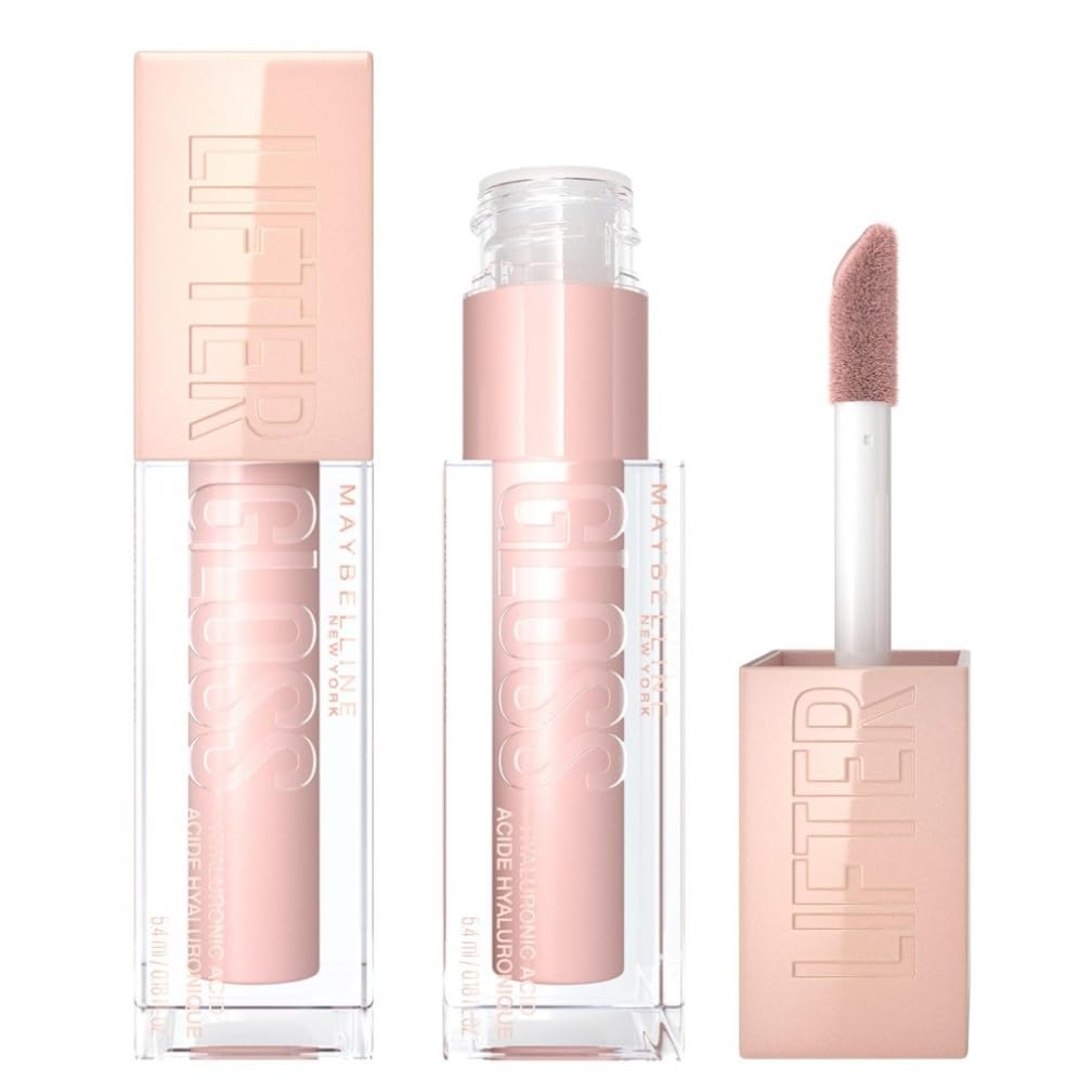 Maybelline New York Lifter Gloss, Plumping & Hydrating Lip Gloss with Hyaluronic Acid, Shade 002 Ice, Duo Bundle โ image 1