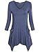 Women Tunic Tops,Timeson Women's V-Neck eLong T-shirt Asymmetrical Hem Basic Tunics with Pockets Deep Blue XX-Large