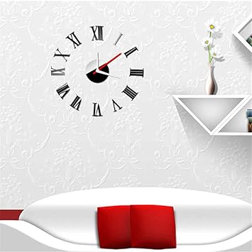 Amazon De Yhlu Kreative Diy Wanduhr Acryl Abnehmbare 13 8 21 6 Zoll Crystal Wandaufkleber