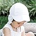 i play. by Green Sprouts Baby & Toddler Flap Sun Protection Hat, All-Day UPF 50+ Sun Protection for Head, Neck & Eyes, White, 0-6 Months