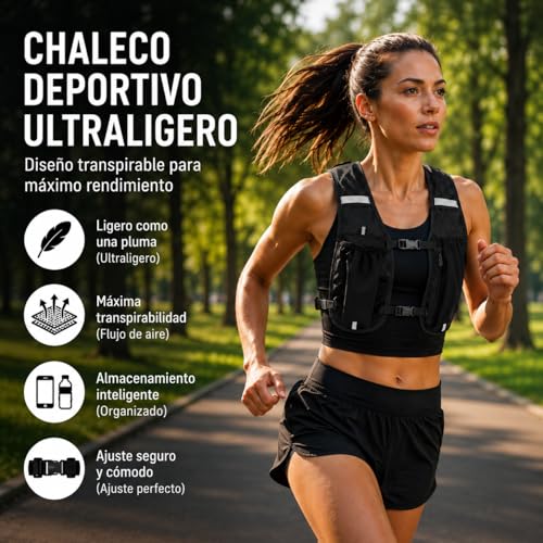 Men's Women's Running Vest with Bottle 250 ml, Ultralight Trail Running Vest, Breathable Running Backpack with Mobile Pocket and Reflective Fit for Running