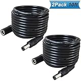 SIOCEN 5.5mm x 2.1mm Extension Cord,DC 12v Power Supply Adapter for CCTV Security Camera Surveillance Indoor Wireless IP Camera Dvr Standalone LED Strip,Car,12 Volt Male to Female Plug Cable 10ft