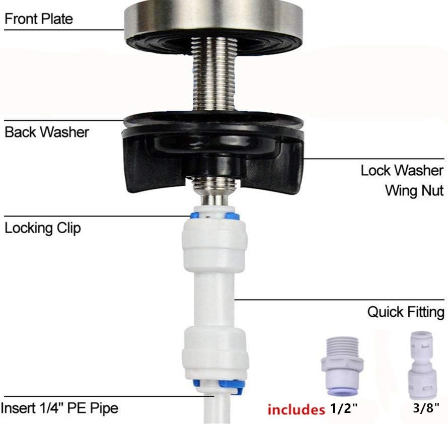 Drinking Water Filter Faucet Stainless Steel Brushed Nickel Kitchen Bar Sink，Lead-Free Modern Water Filter Faucet - - 