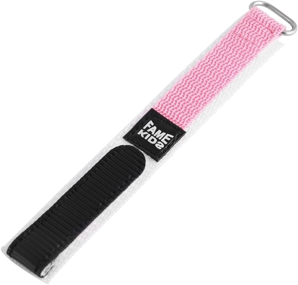 Fabric Velcro Strap Watch Watch Band Strap Watchband Pink RP8325522048 Bar Width: 22 mm, Overall Length 15 cm, Thickness 3 mm