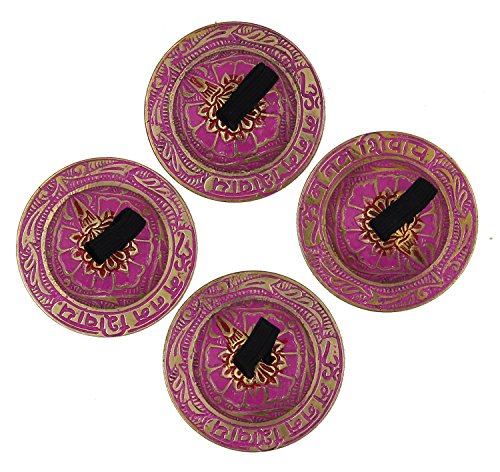 DharmaObjects Belly Dancing OM Namah Pro Finger Zills or Cymbals (Pink)