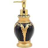 LUANT 12 OZ Liquid Soap Dispenser Pump for Kitchen or Bathroom Countertops, Black with Gold