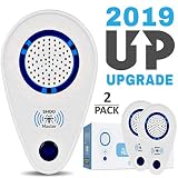 Ultrasonic Pest Repeller 2-Pack Bug Plug. UPGRADED for 2019, this Electronic Pest Repeller uses the Newest Dual Chip Technology & Ultrasonic and Electromagnetic Waves to DRIVE AWAY INSECTS AND RODENTS