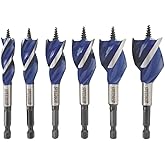 Irwin Tools IRWIN SPEEDBOR Drill Bit Set for Wood, 4-Inch, 6-Piece (1877239)