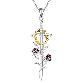 JBAERD Sword Necklace Sterling Silver Sword Pendant Viking Sword Jewelry Birthday Gifts for Women