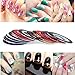 Nail Art Set，DIY Nail Design Tool with 30 Mixed Colors Striping Tapes Stickers，15 Drawing Polish Brush Set, 12 Colors Rhinestones, 3D Nail Art Gold/Silver Studs